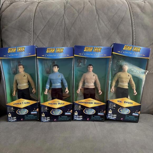 Star Trek Collector Edition Captain T KirkMr Spock Sulu Scott 1996 Set Of 4